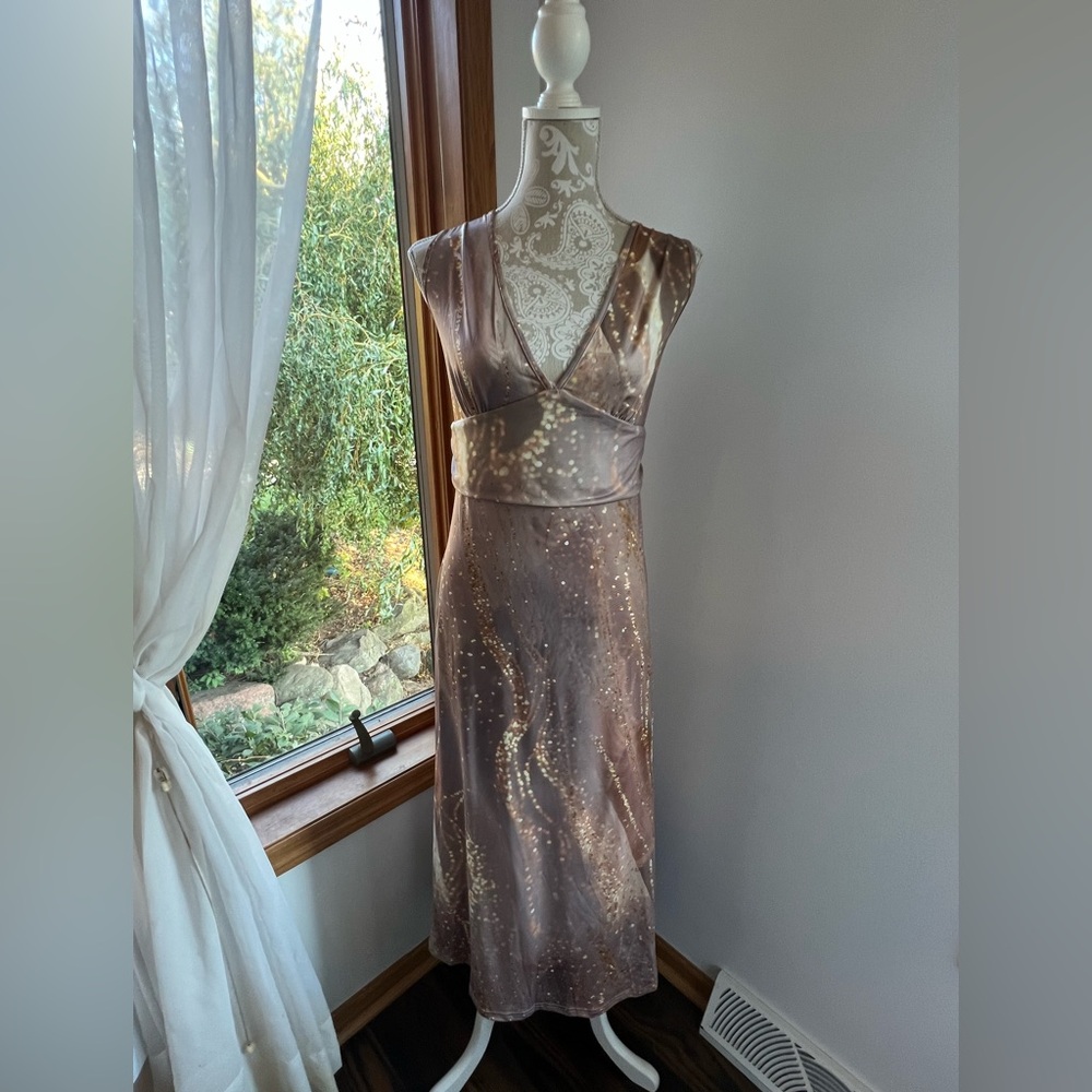 BRAND NEW Stretchy Sequin and Sparkle Print Evening Gown XXL 2XL